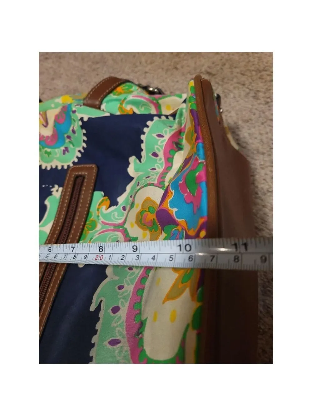 Chaps Multicolor Paisley Bag | Faux Leather Details